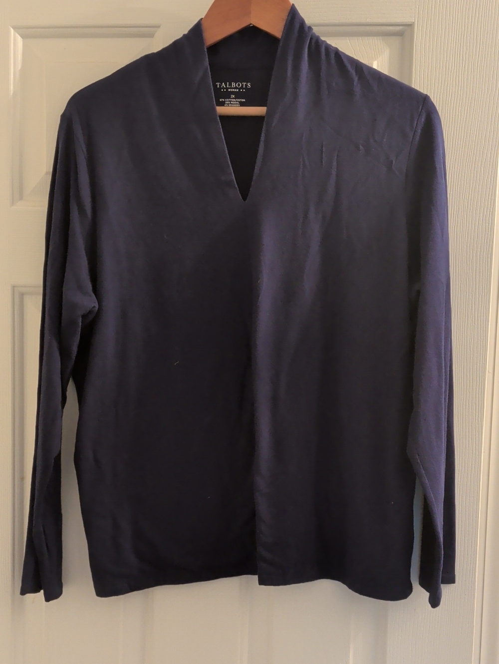 Talbots Women's V-Neck Tunic Navy Blue Size 2X